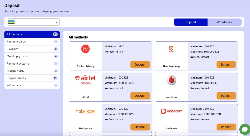 PariPesa Rwanda Deposit Options