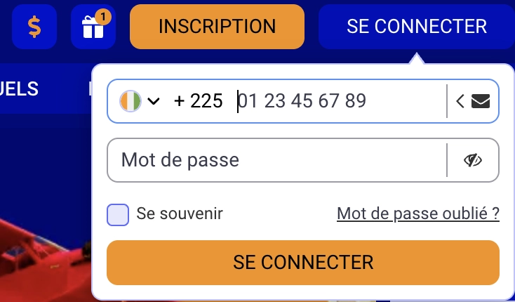 Connexion PariPesa Côte d'Ivoire