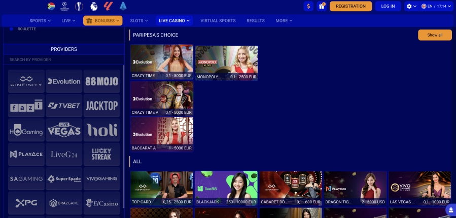 Paripesa Casino Soth Africa