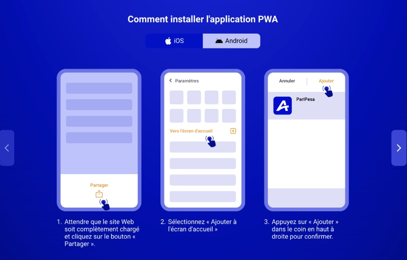 Application Paripesa Togo Android