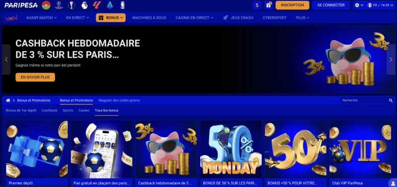 Bonus Paripesa exclusifs
