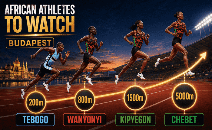 Sprinters bursting from starting blocks at World Athletics Ultimate Championship Budapest 2026