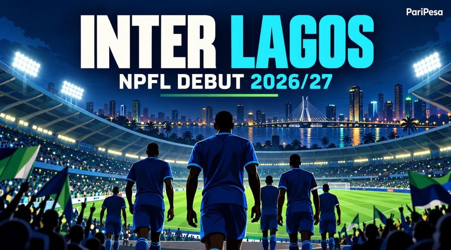 Floodlit African football stadium at the start of the NPFL 2026/27 season