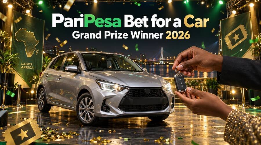 Car keys handover ceremony for the PariPesa Bet for a Car Toyota Starlet promotion