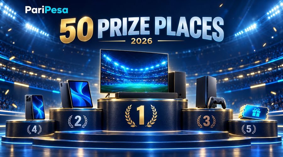 Football stadium floodlights at night, PariPesa World Cup Leaderboard prize claim guide